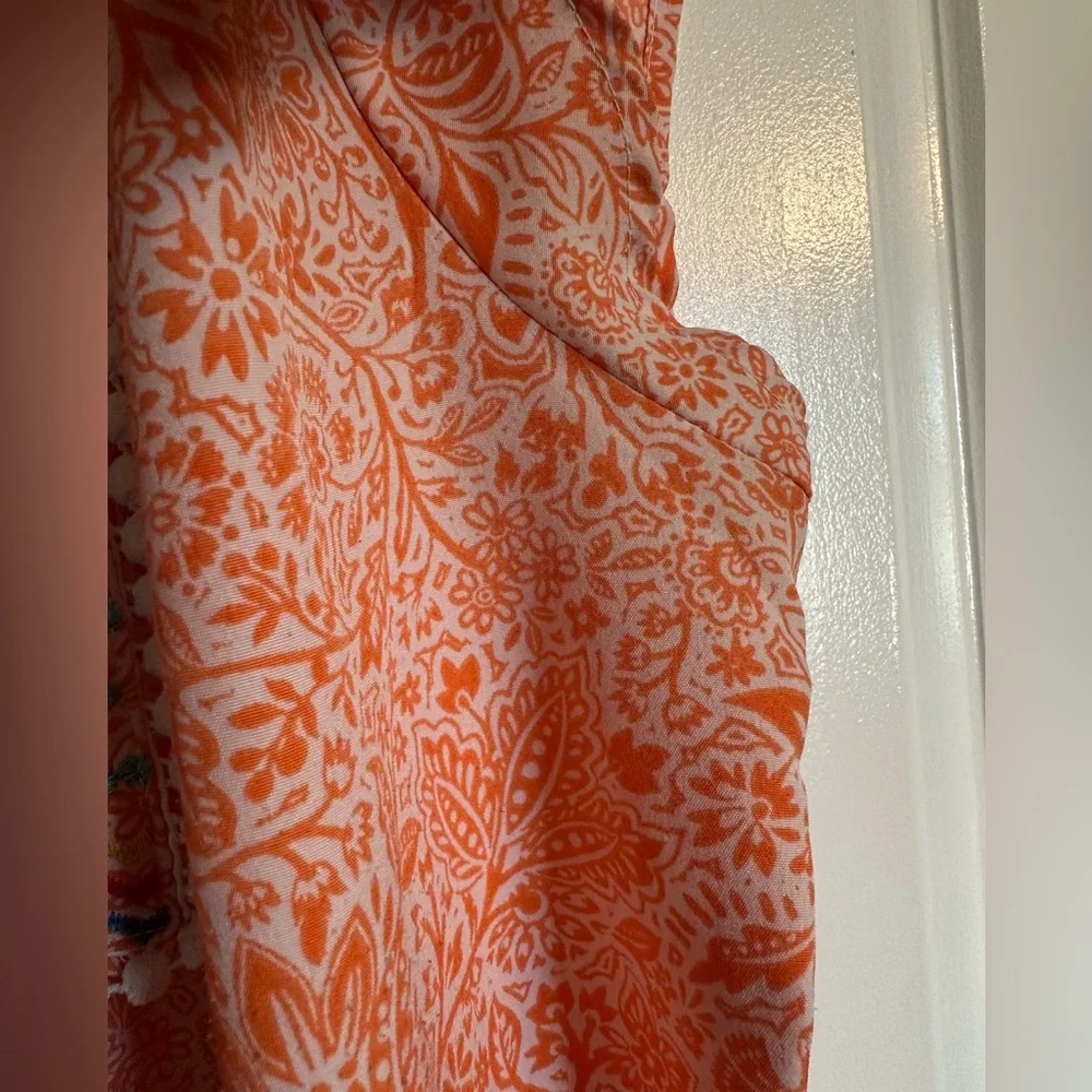 Savannah Jane Women's Vibrant Orange Embroidered Blouse - Picture 4 of 4